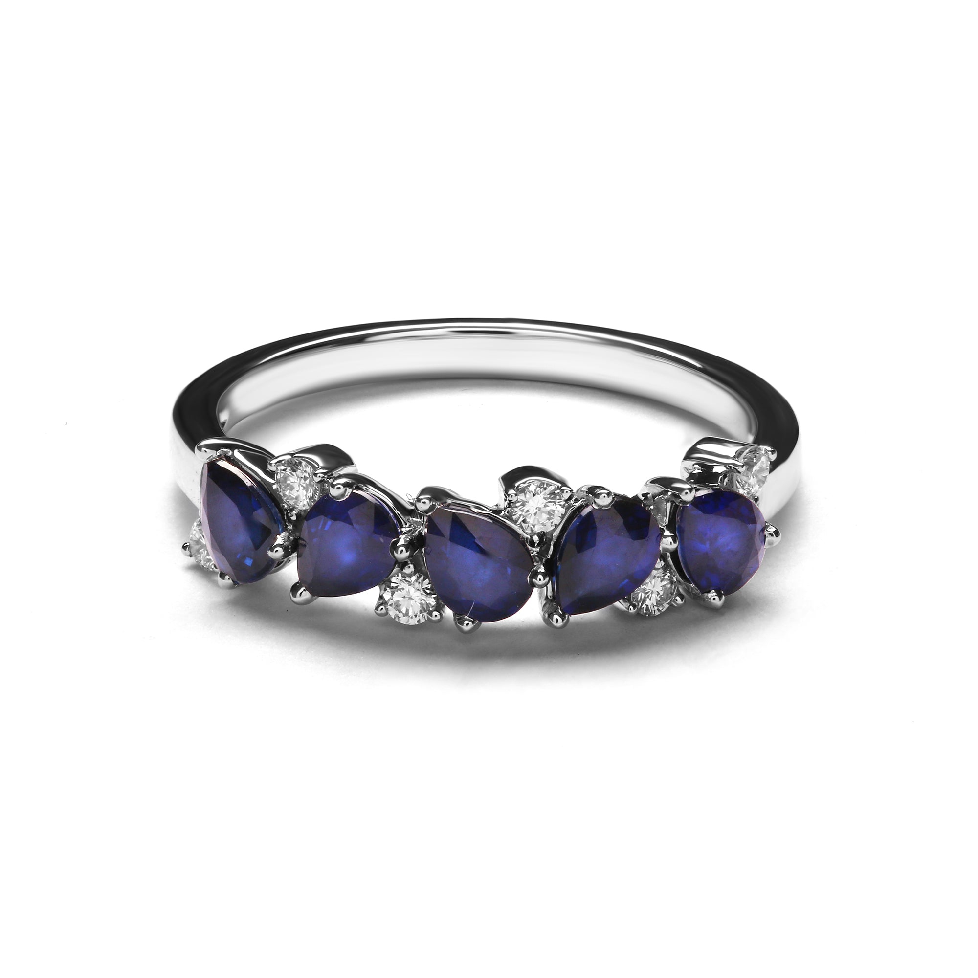 Kalmia Diamond Ring With Blue Sapphire (P2312080044)