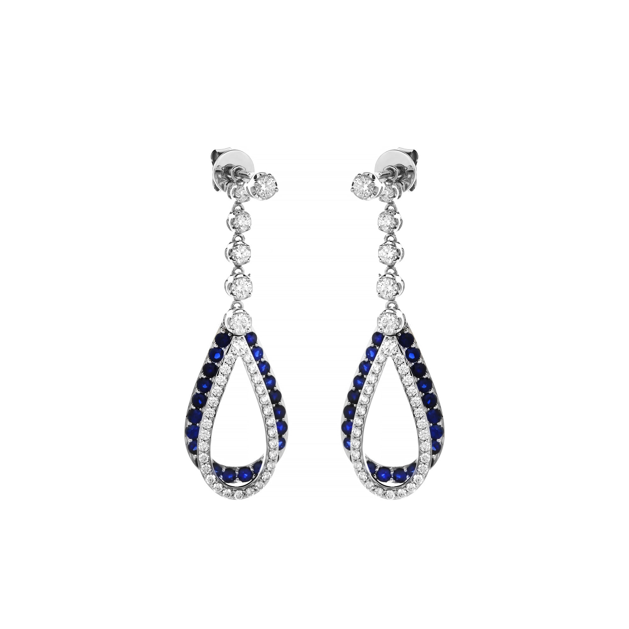Placid Diamond Earring With Blue Sapphire (D2408290016)