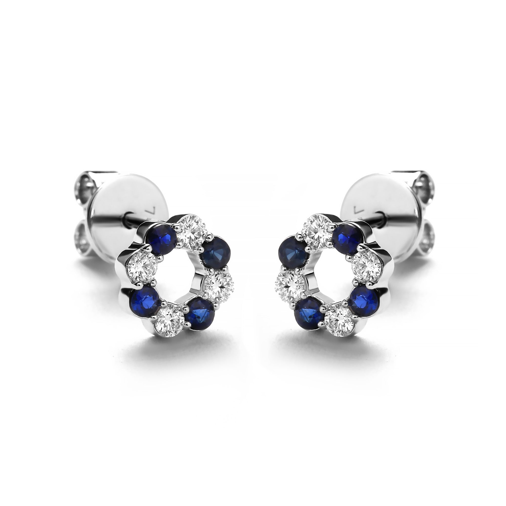 Deepsea Diamond Earring With Blue Sapphire (P2412130013)