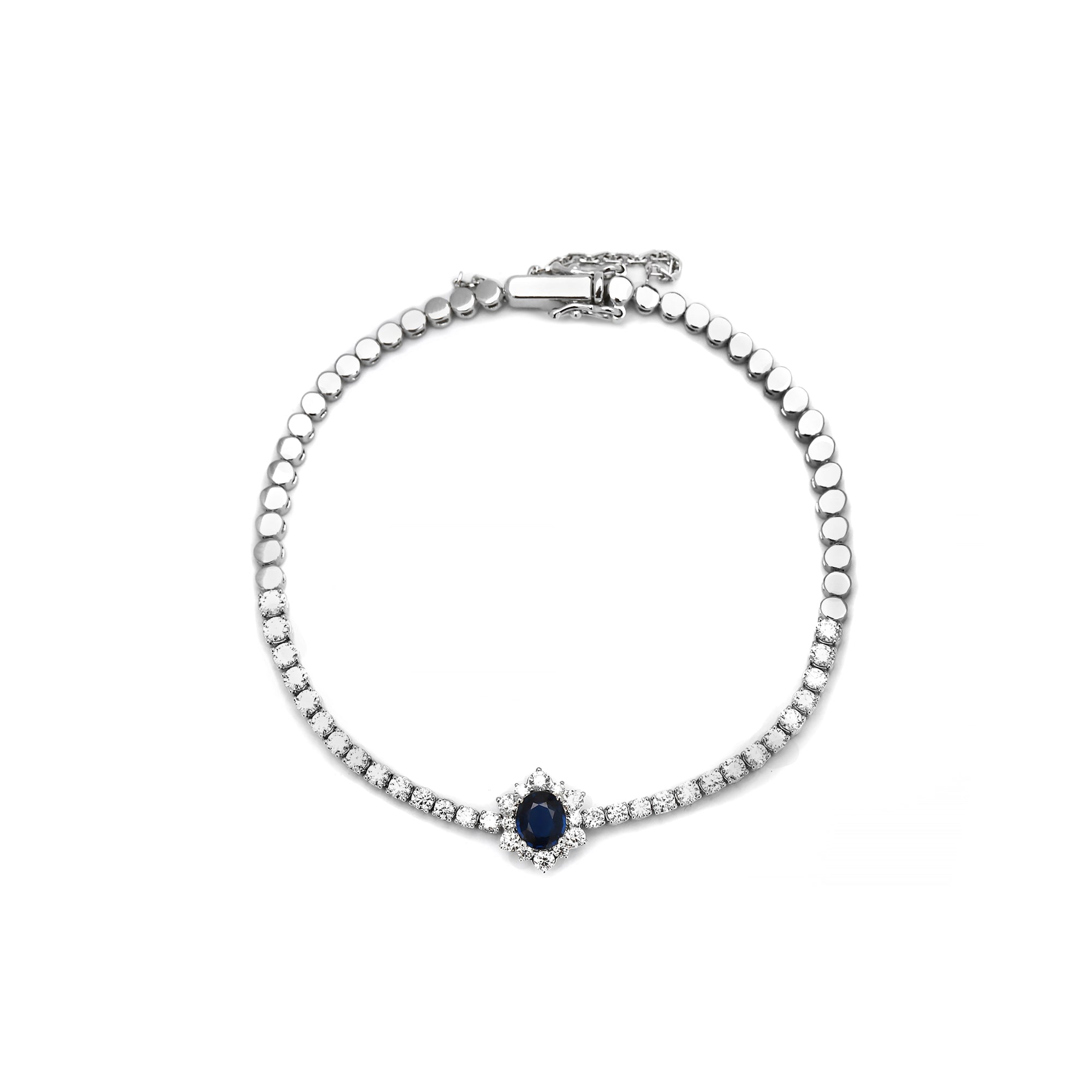 Seashell Diamond Bracelet With Blue Sapphire (P2406200002)