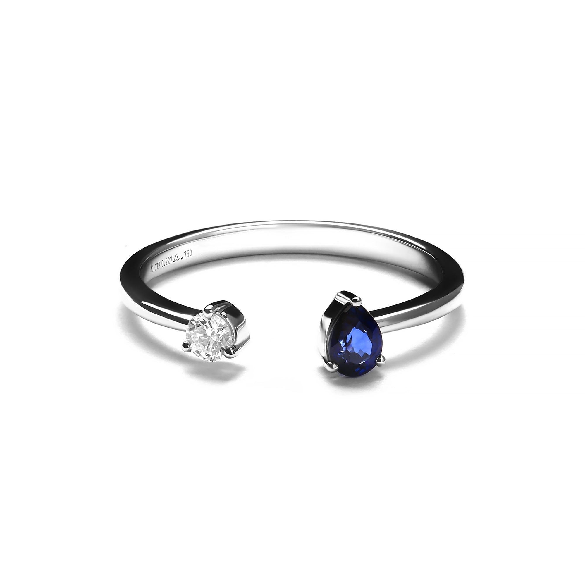 Sira Diamond Ring With Blue Sapphire (P2501220077)