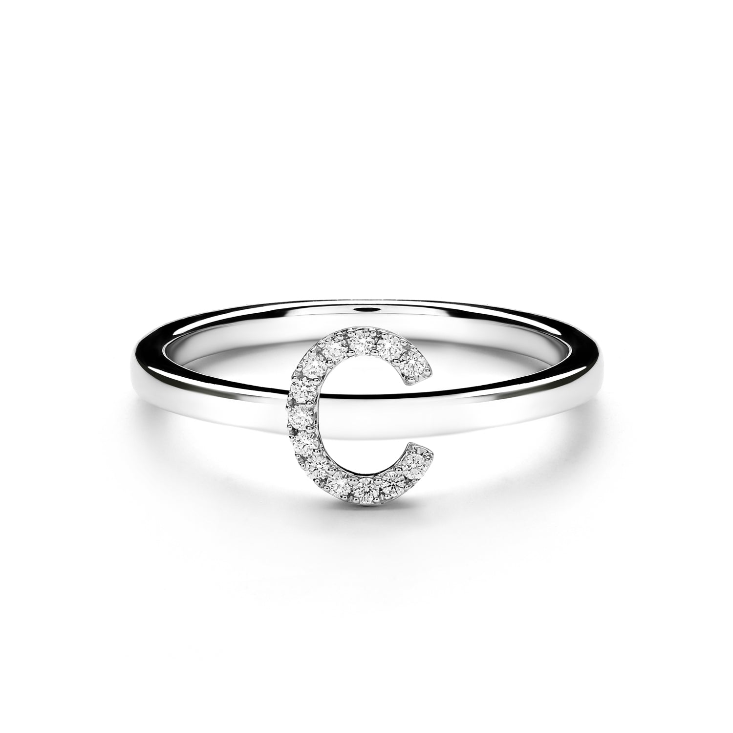 C Alphabet Diamond Ring (P1812100001)