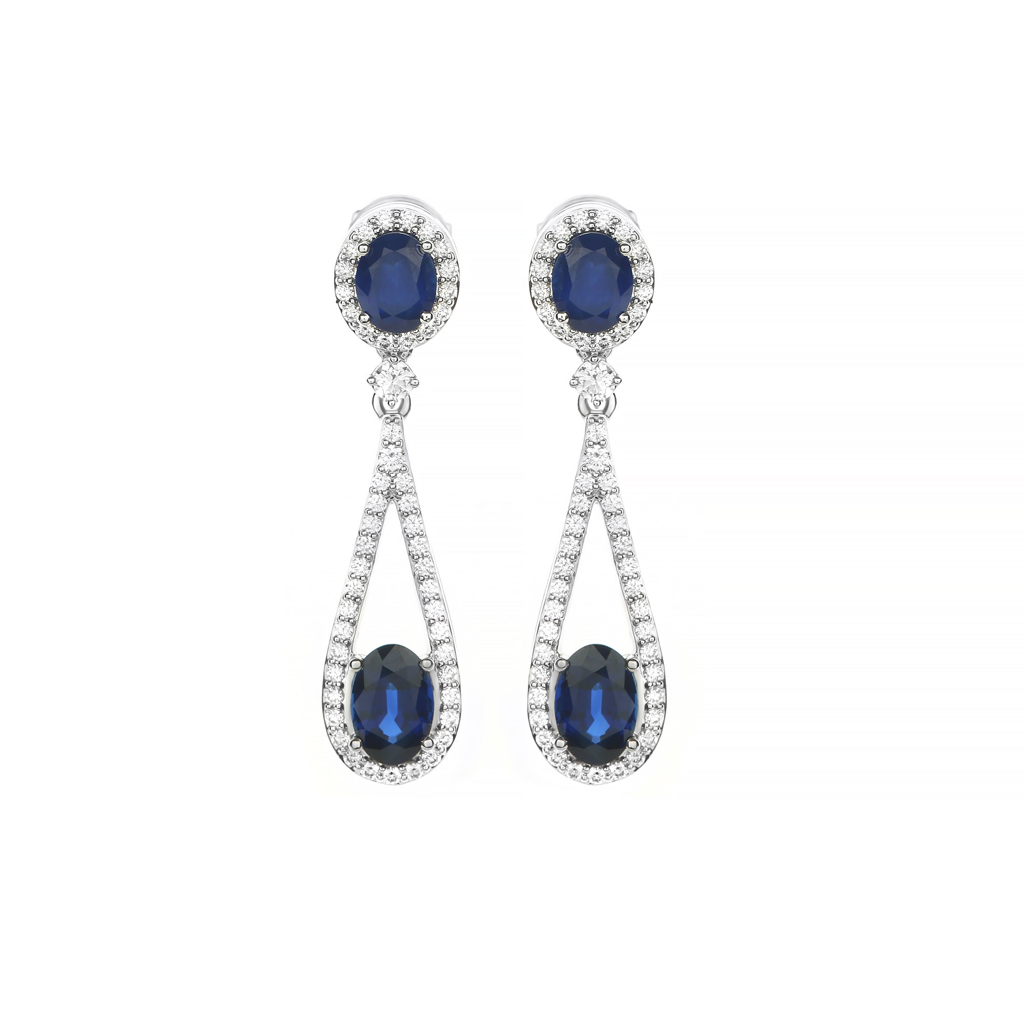 Featherington Diamond Earring With Sapphire (P2210180046)