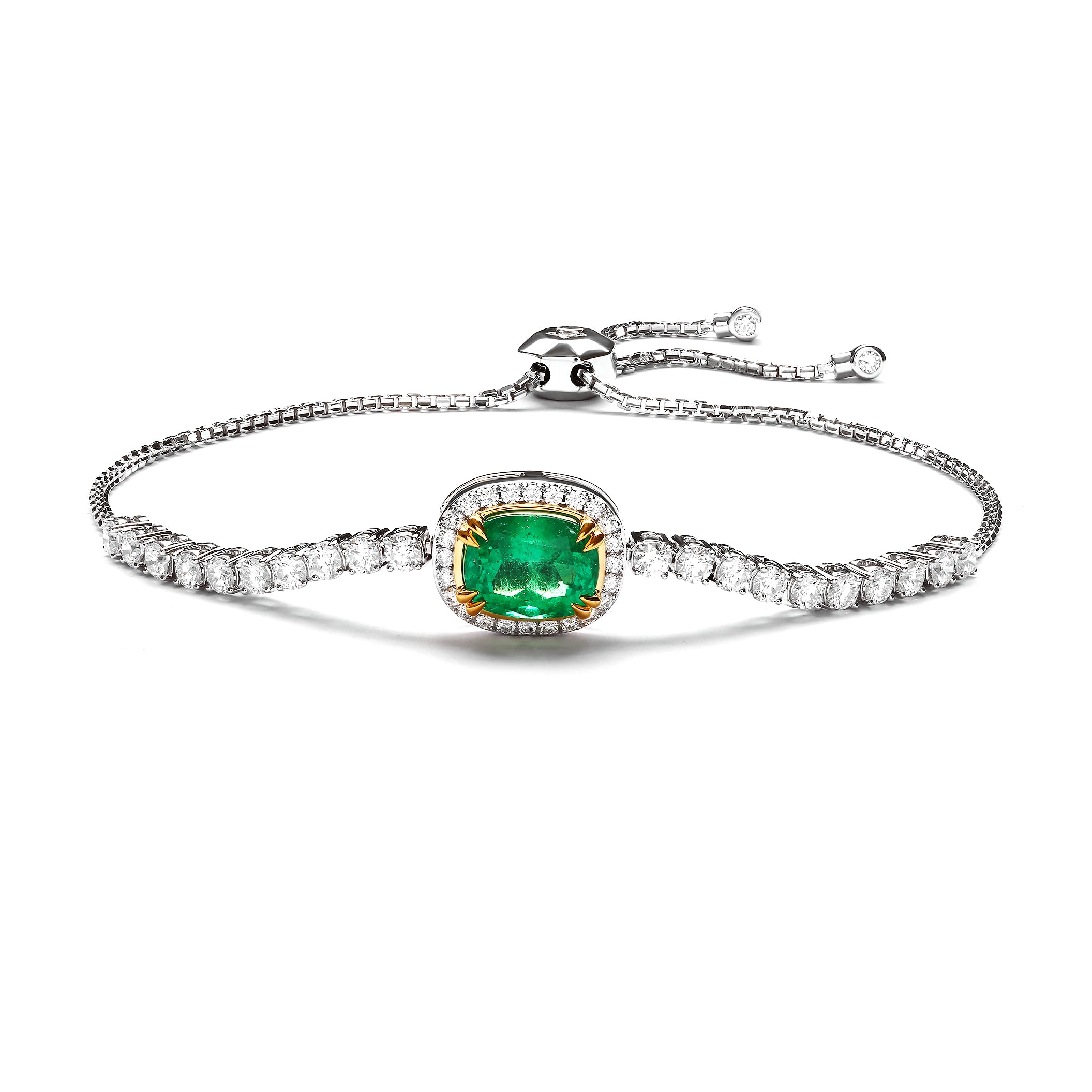 Reinette Diamond Bracelet With Emerald (P2303030052)