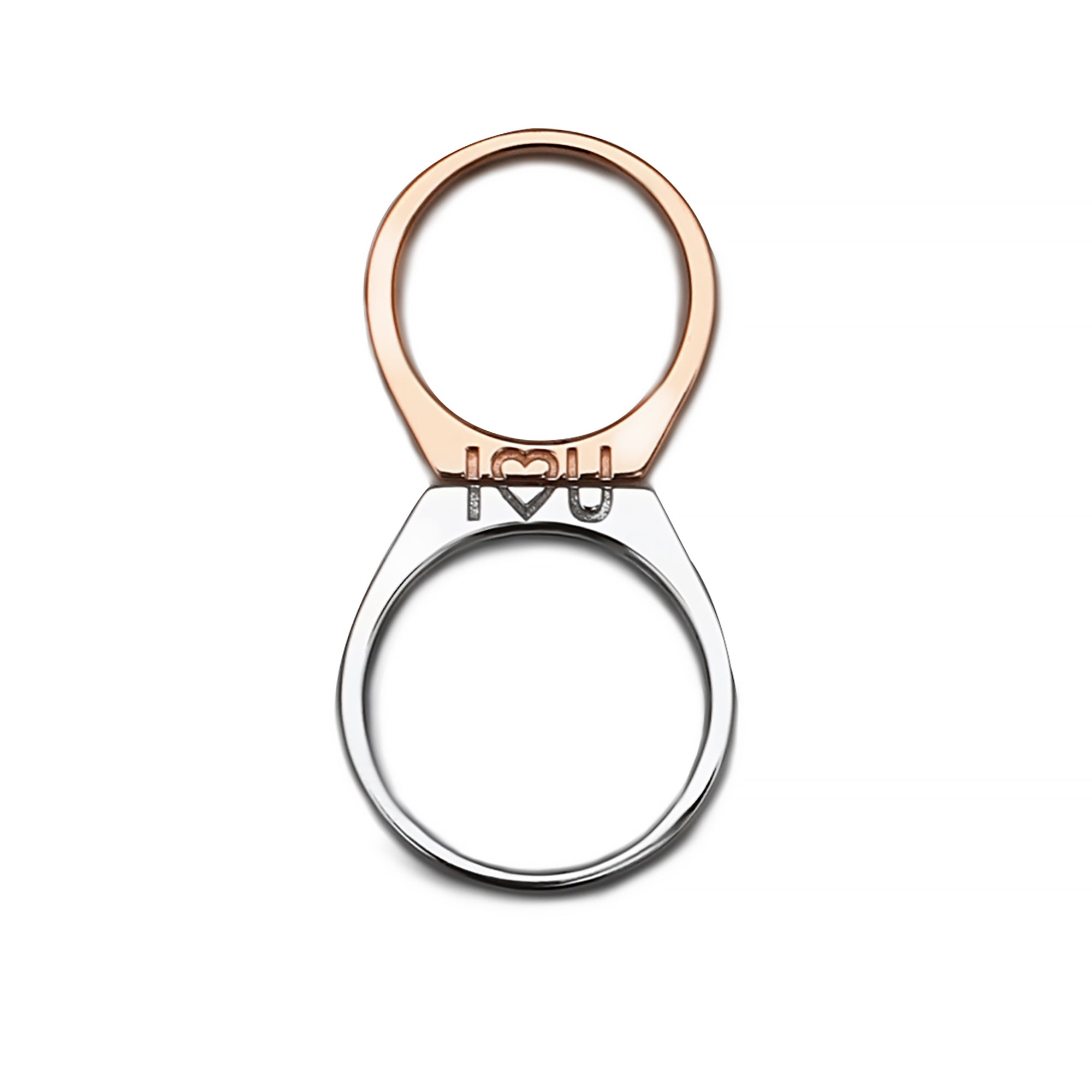 I Love U Couple Diamond Ring