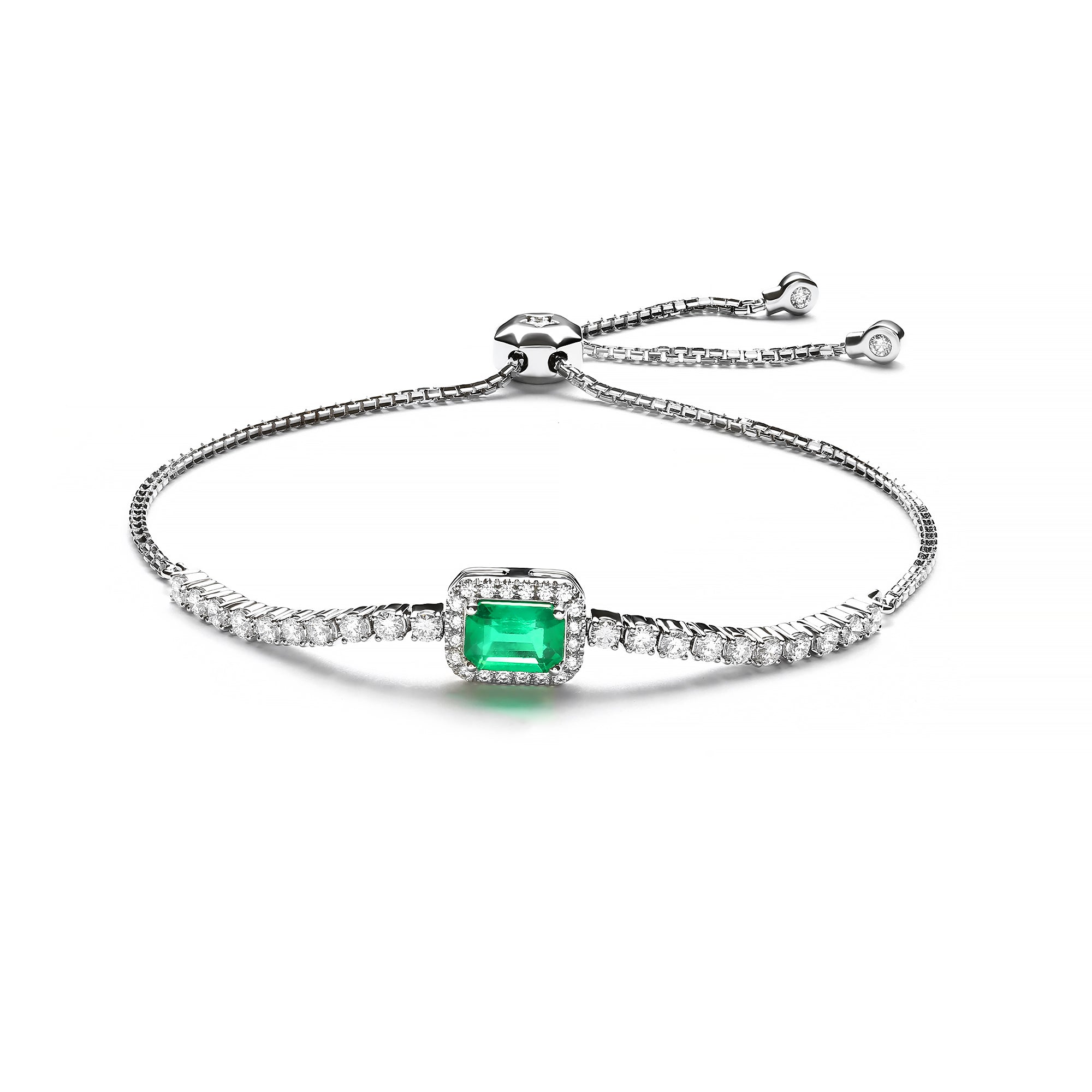 Princy Diamond Bracelet With Emerald (P2210180052)