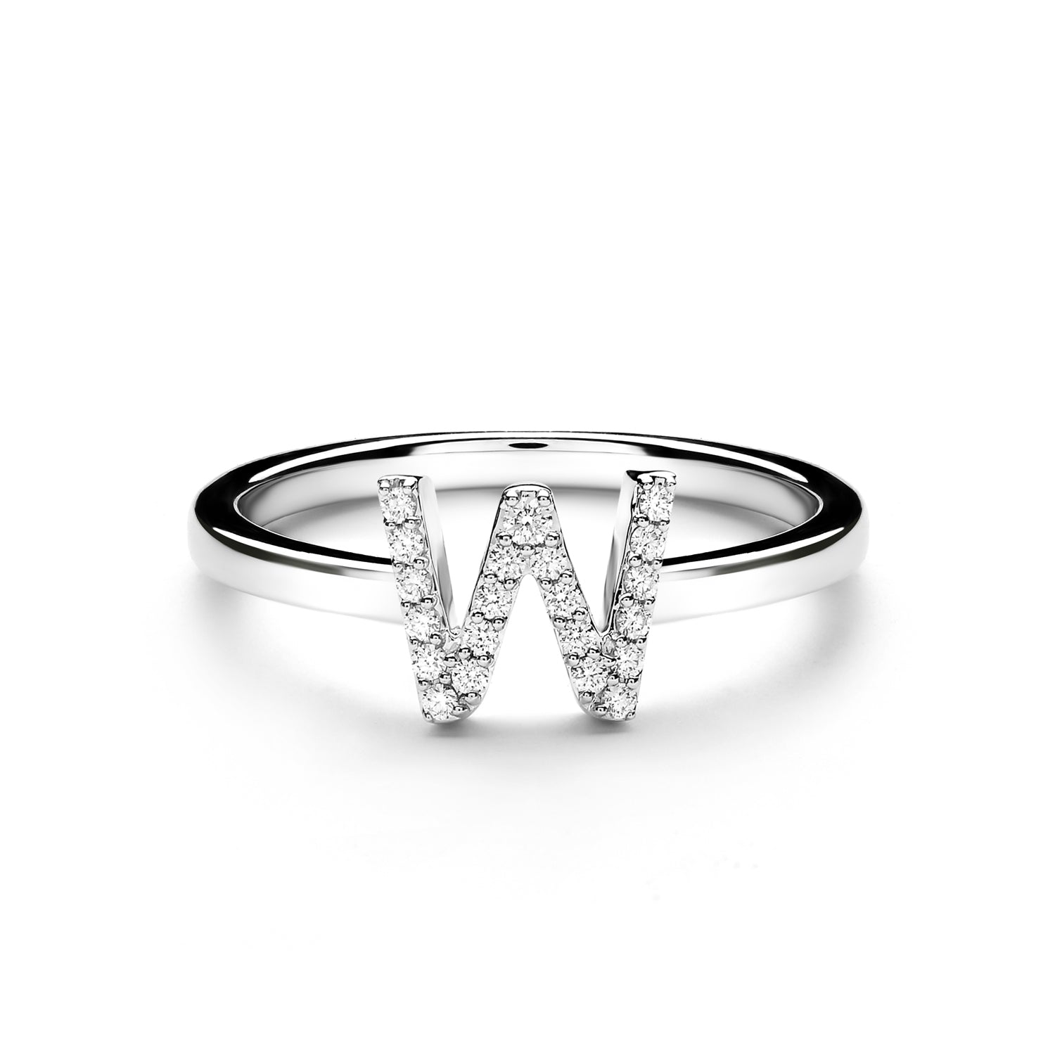 W Alphabet Diamond Ring (P1812110004)