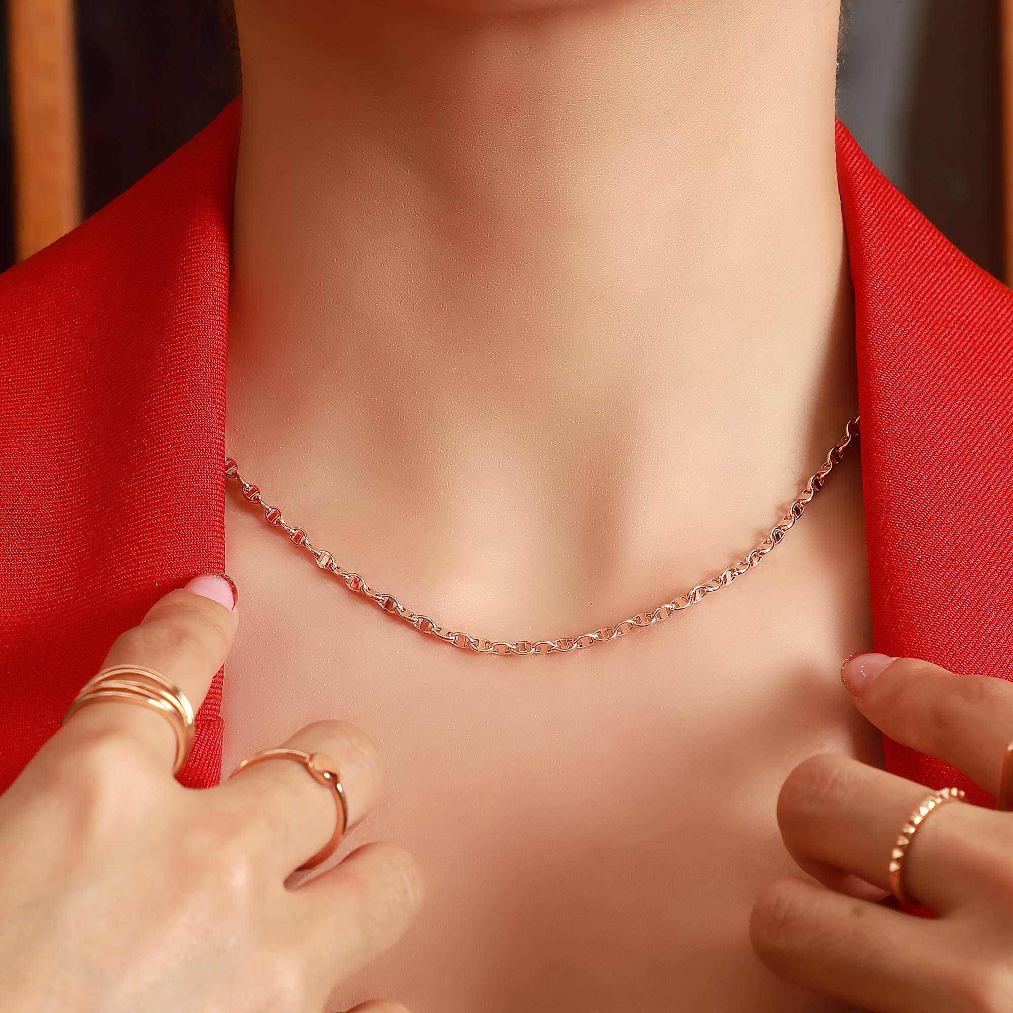 Belovals Anchor Gold Necklace Chain 18K Rosegold (S2211220164)