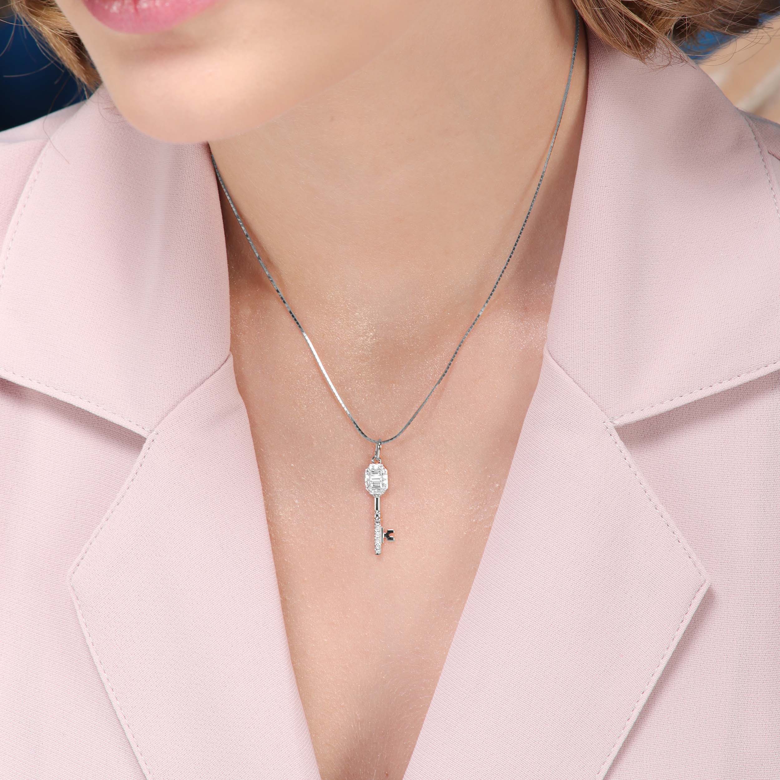 Prosperity Key Diamond Pendant (P2206020005)