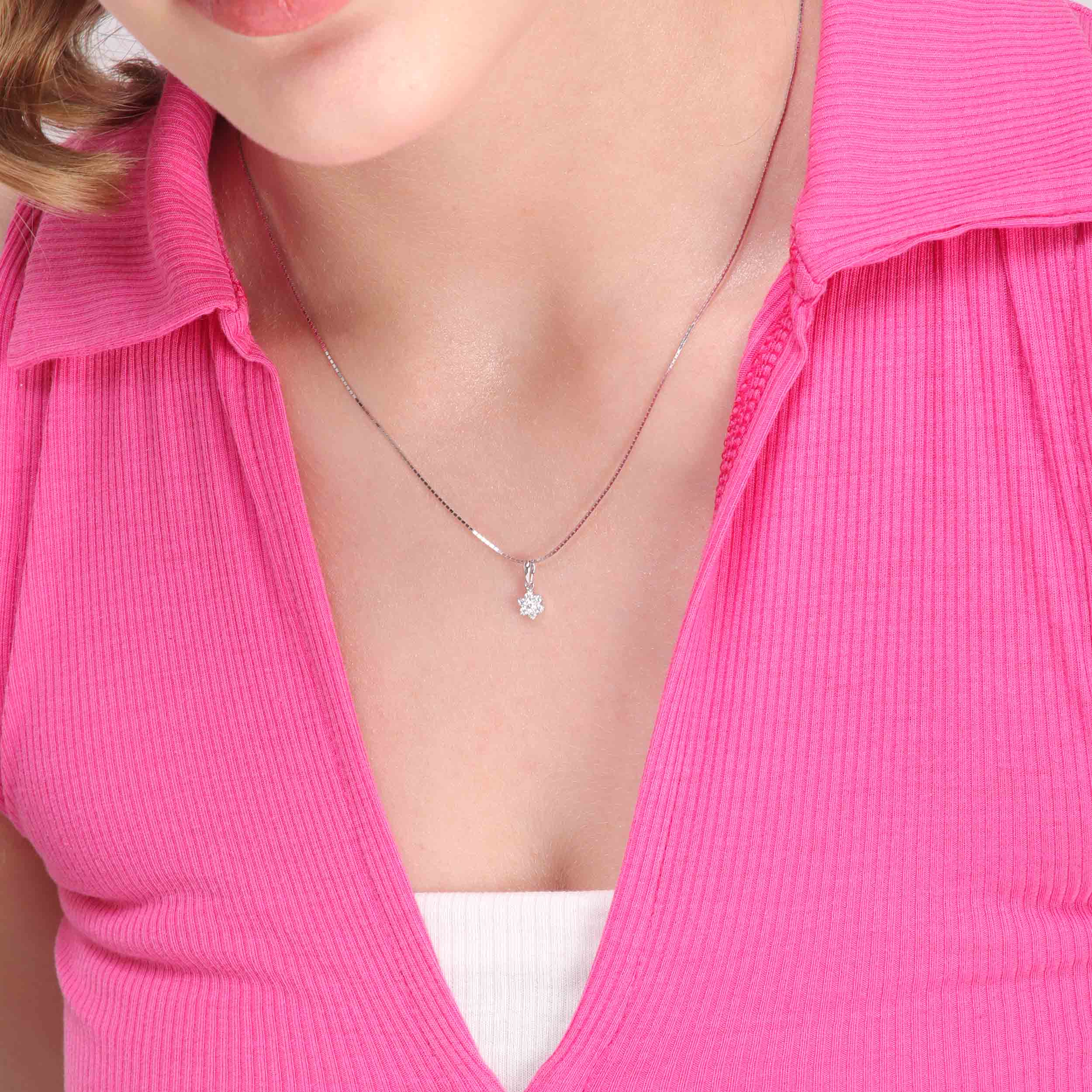 Sakura Small Set Diamond Pendant (P2101290431)