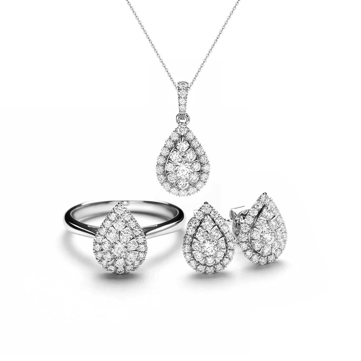 Tear Drop Set Diamond (Champagne)