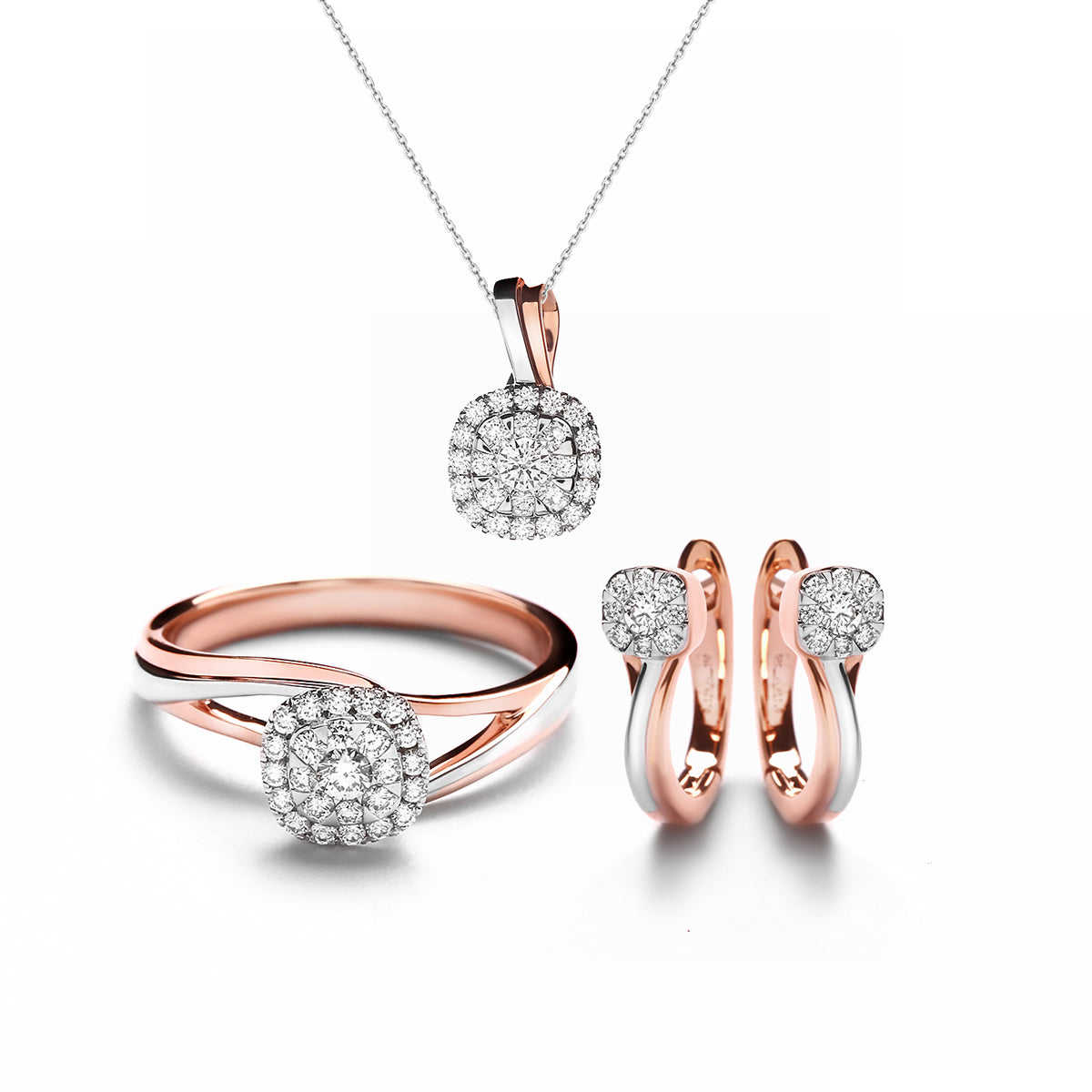 Nadine Twilist Set Two Tone Diamond (Red Wine)